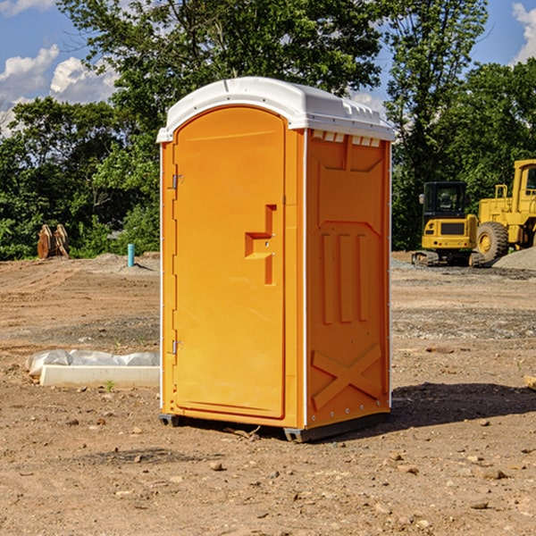 what is the cost difference between standard and deluxe portable restroom rentals in Mapleton